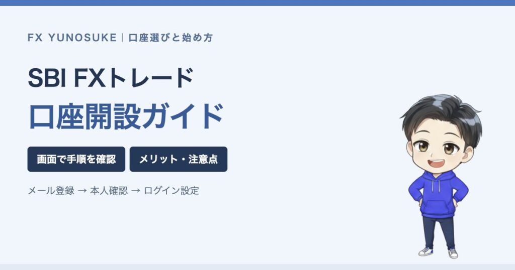 SBI FXトレードの口座開設ガイド。画面で手順を確認、メリットと注意点をゆうのすけが解説。