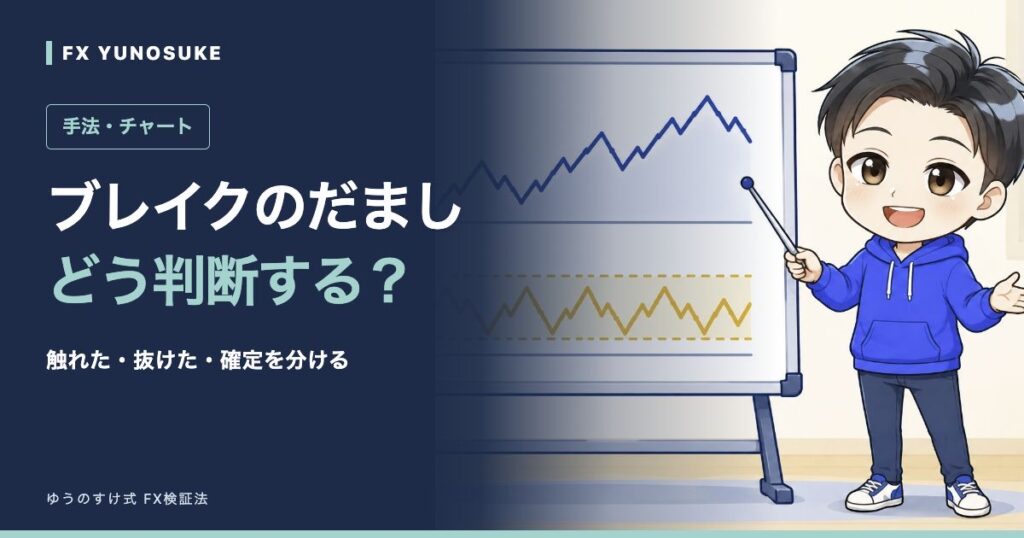 ブレイクのだまし｜どう判断する？。ゆうのすけの解説イラスト。