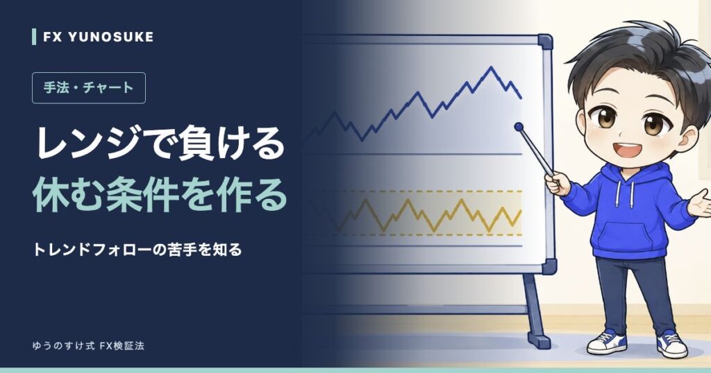 レンジで負ける｜休む条件を作る。ゆうのすけの解説イラスト。