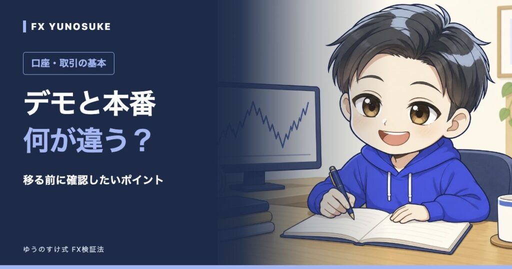 デモと本番｜何が違う？。ゆうのすけの解説イラスト。